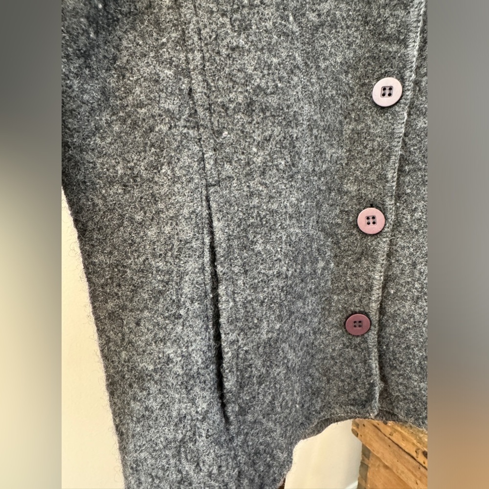 David Hollis Womens Bolero Jacket Size Medium Boiled Wool Grey - Picture 6 of 11